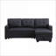 Canapé modulaire avec lit simple escamotable et amp; Chaise avec rangement | Similicuir gris anthracite-426581318