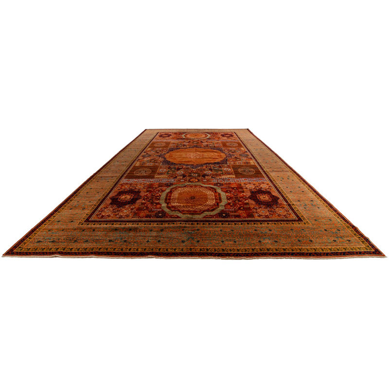 12x19 Rust and Green Anatolian Traditional Rug
