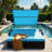Outdoor Steel Frame Sun Lounger With Curved Sun Canopy, Adjustable Backrest, Hidden Side Table And Arched Armrests-785638482