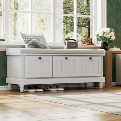 Classic Upholstered 3-Drawer Storage Bench