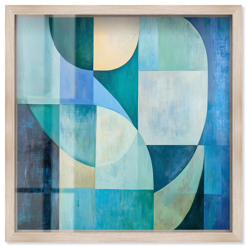 Décoration murale moderne Color Blocks I Shadowbox Print par Art Remedy, H 31 po x l 31 po, Crème, crème