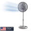 Lasko Adjustable Height 3-Speed Pedestal Fan with Oscillation, Gray