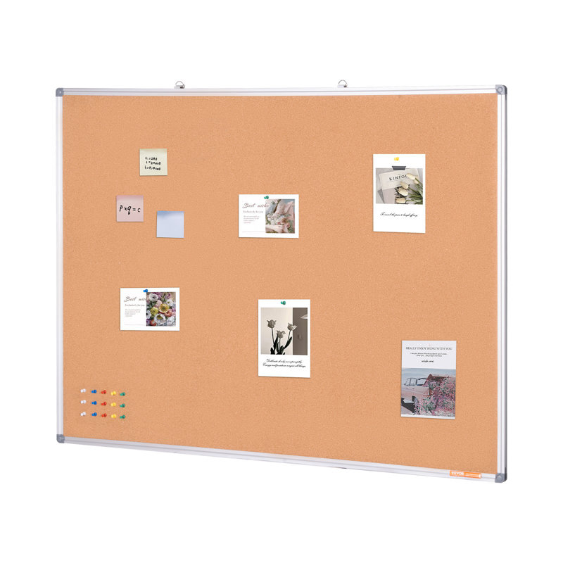 Grand panneau de liège 48 po x 36 po - Babillard mural avec tableau d'affichage - Parfait pour l'école, la maison, le bureau