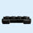 U-Shaped Boneless Sofa, Teddy Fabric No Assembly Required Curved Armrest, Anti-Slip Design, Streamlined Design 32D High Density Sponge, Full Compression Vacuum Packag-1548418494