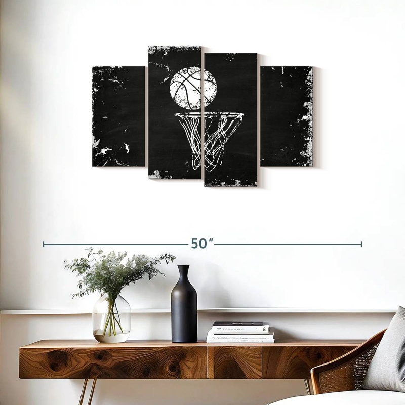 «Basketball Shot», reproduction sur toile, H 22 po x l 36 po x P 1 po