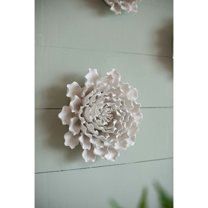 Décoration murale fleur faite à la main D9.3X3 ", H 9,3 po x l 9,3 po x P 3 po