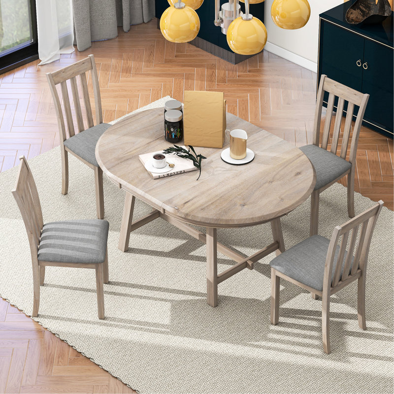Ensemble de table de salle à manger 5 pièces 5 pièces, Naturel, Naturel