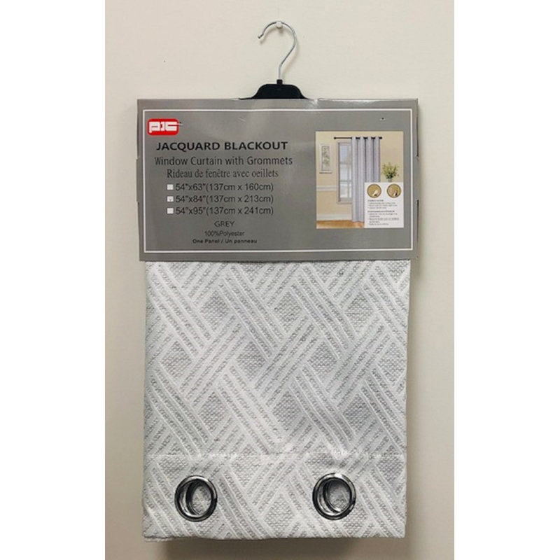 Panneau tissé en jacquard épais, Gris, L 52 po x L 84 po