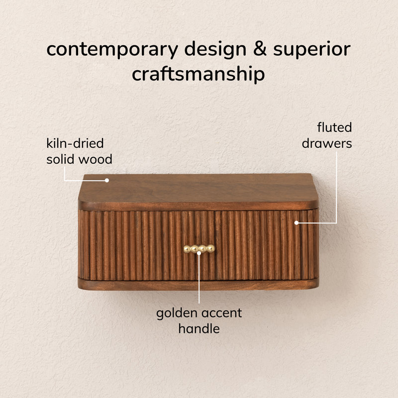 Fig Solid Wood Wall Mounted Shelf