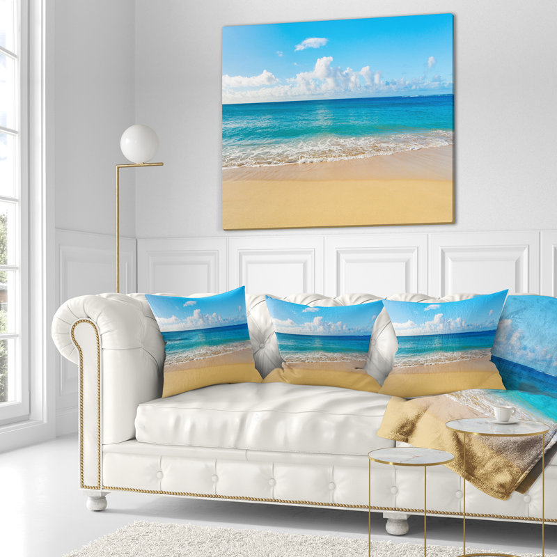 Coussin Calm Beach and Tropical Sea - Sea & Shore, Rectangulaire, 12 po x 20 po
