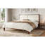 Solid Wood Queen Size Platform Bed Frame With Beige Velvet Upholstered Headboard-222622707-222622704