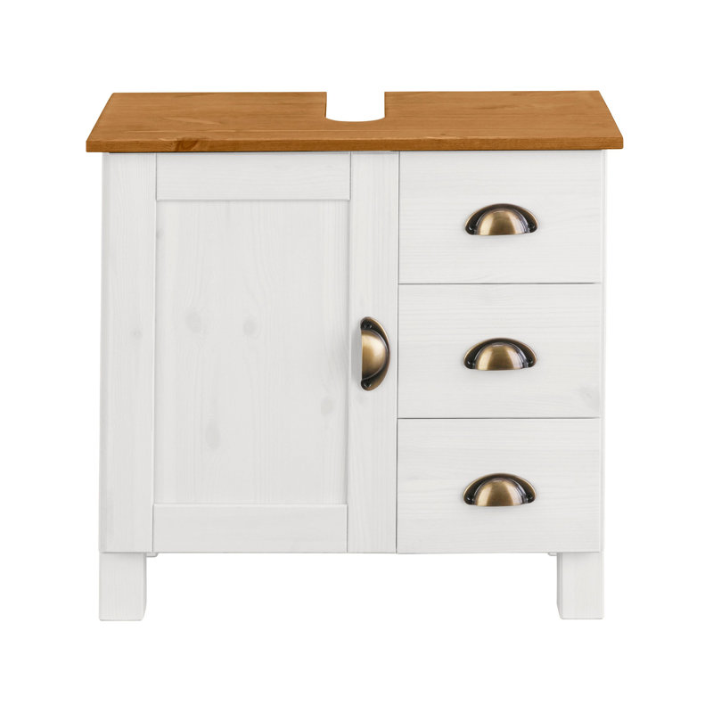 Charry 55cm Kitchen Pantry, Brown/White