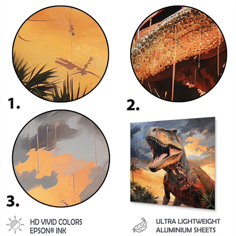 Trinx Ancient Dinosaur Hunters - Dinosaurmetal Wall Art | Wayfair