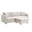 Canapé en tissu beige avec canapé convertible, canapé modulaire en L de 4 po-1435593824-1435593831
