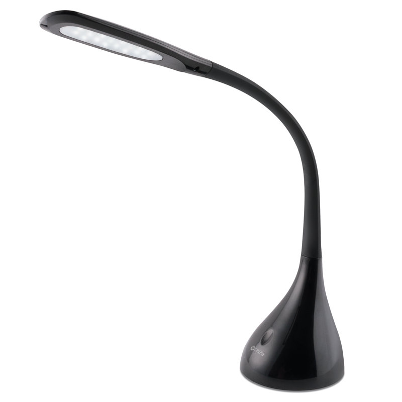 OttLite Creative Curves LED Desk Lamp with Adjustable Neck - Dimmable with 4 Brightness Settings, Black