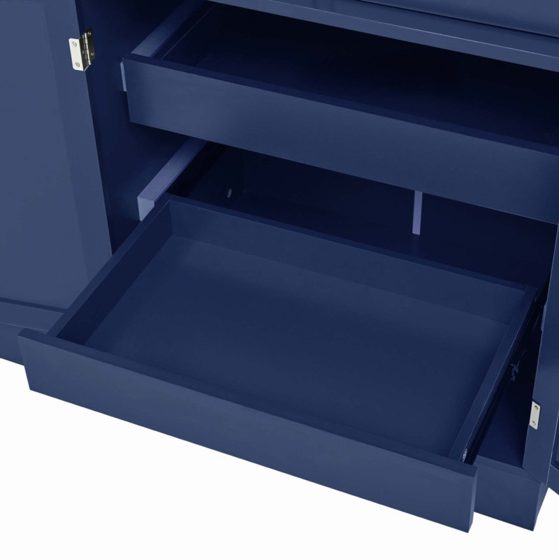 Buffet autoportant avec rehausse 47,2X15,7X75inch, Bleu