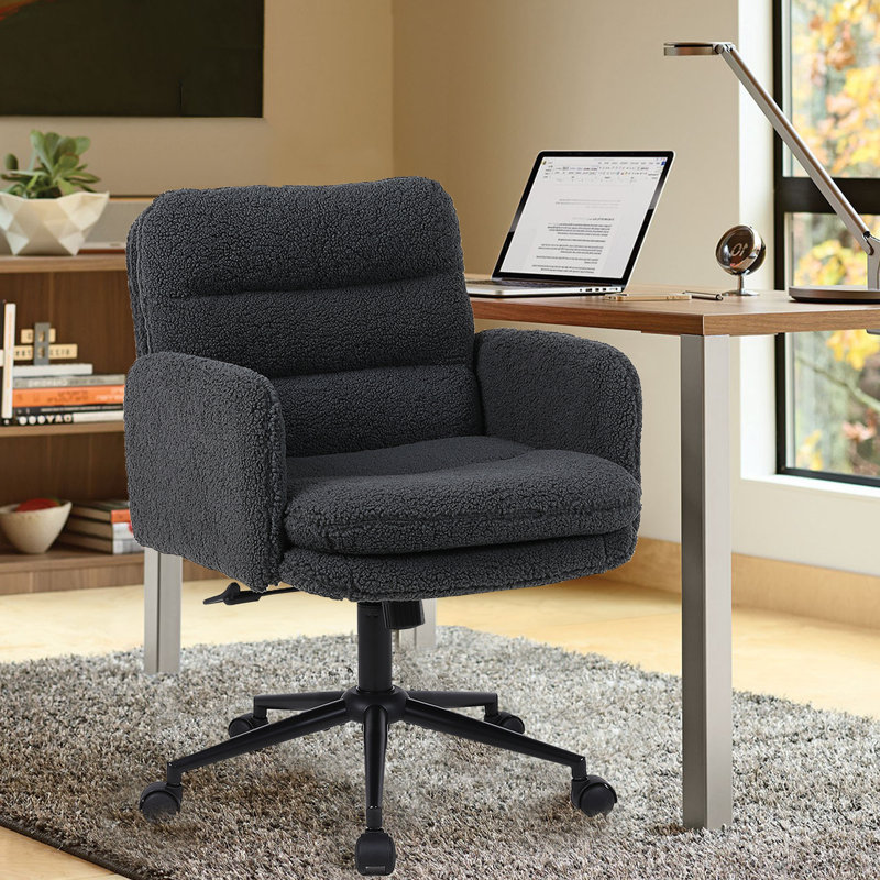 Chaise de bureau rembourrée Culpepper, Gris foncé