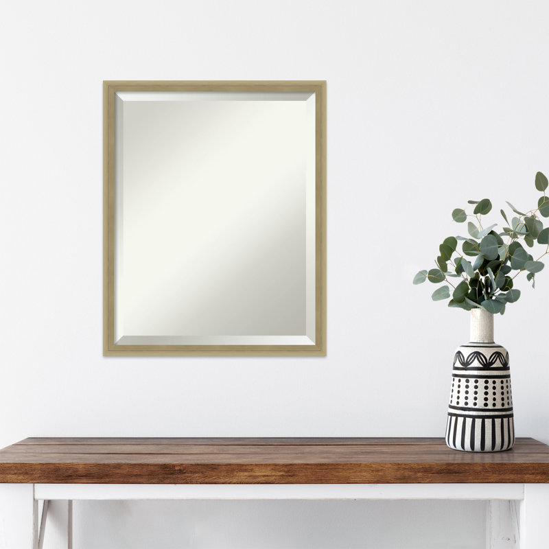 Mettawa Flat Wall Mirror, 17" x 21", Champagne