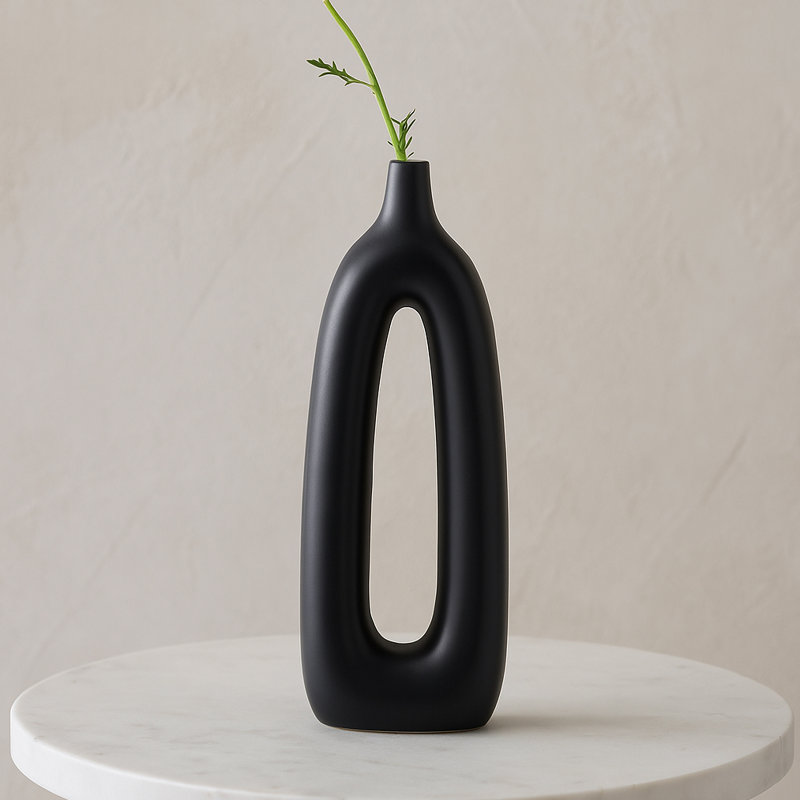 Vase contemporain en céramique, Vert