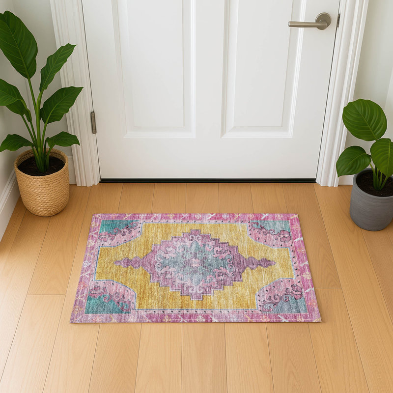 Premium Machine Washable Lubbers AMF1731 Global Rug, Rectangle 1'8" x 2'6"