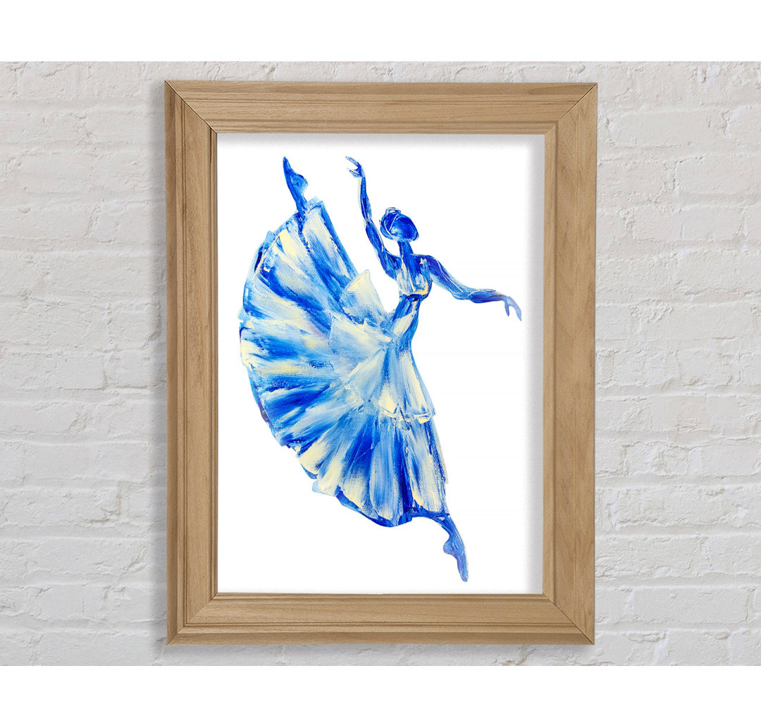 Praneeth Blue Ballerina 11 Gerahmter Druck Wandkunst