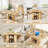 70x36 Extra Deep Dining Table for 6-8 with Fluted Base and Large Storage Cabinet Farmhouse Kitchen Dinner Table for Dining Room Kitchen-51923326