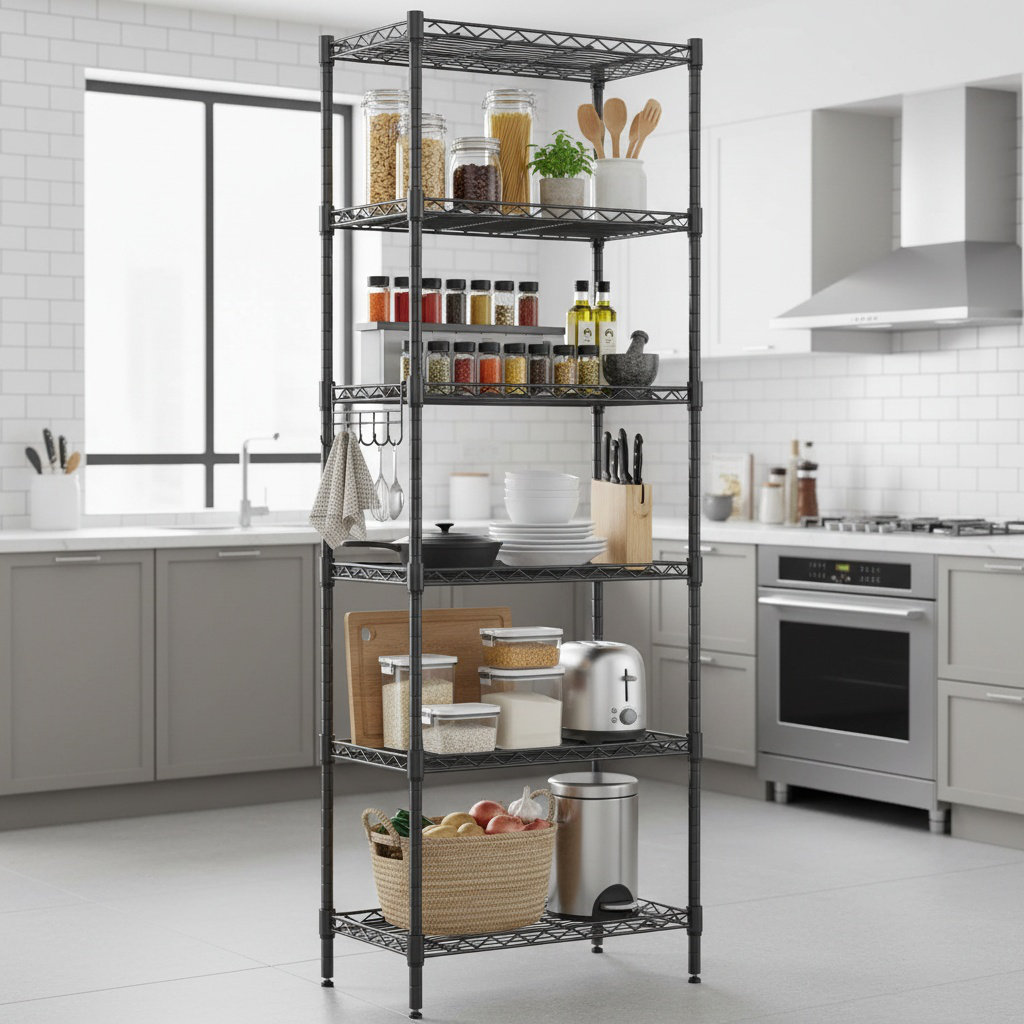 Rebrilliant Augustine 6-Shelf Adjustable Storage Shelving Unit Steel ...