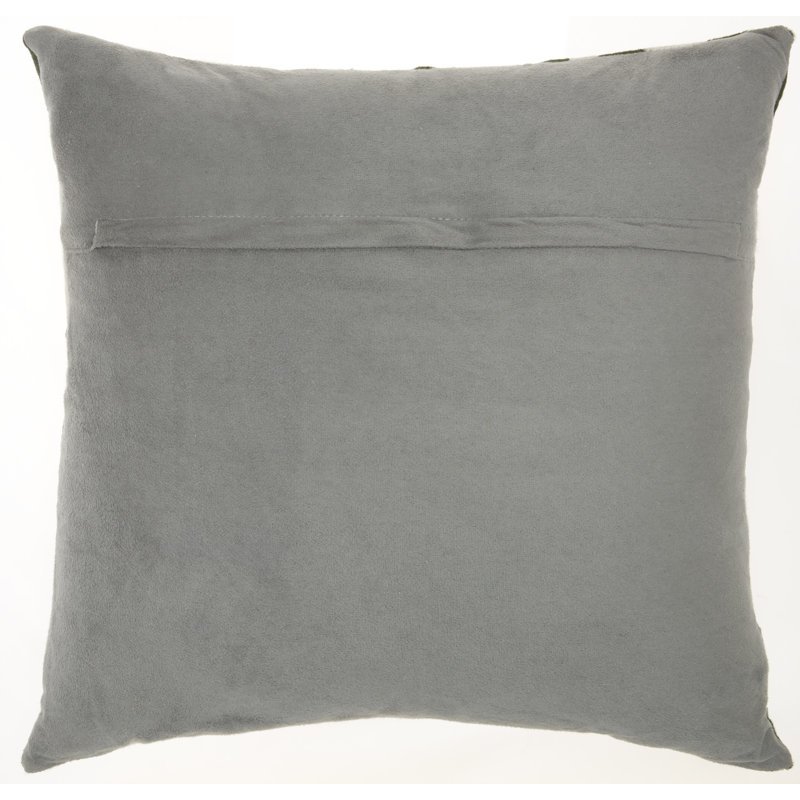 Geometric Leather/Suede Throw Pillow
