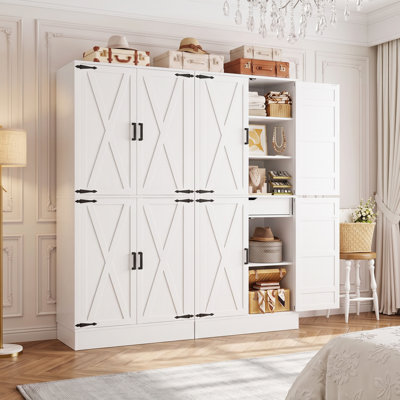 Armoire-penderie autoportante avec 3 tablettes réglables l 31,5 po x P 15,8 po x H 70 po
