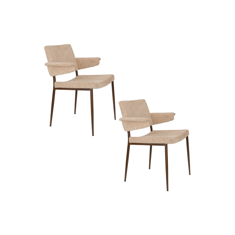 Chaise de salle à manger, Beige, Brun