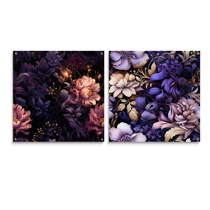 Athey - Ensemble de 2 art mural en verre acrylique, H 16 po x l 33 po