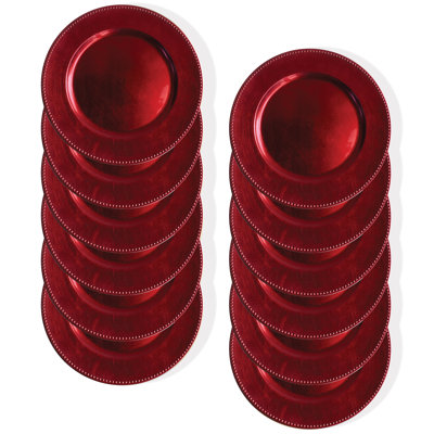 Plat de service rouge perlé 13 po