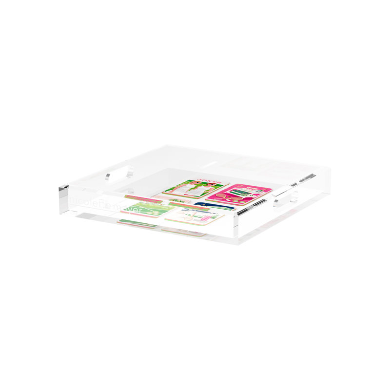 Mahjong Acrylic Decorative Tray, 12"W x 12"D x 2"H
