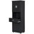 Tall Black Bathroom Cabinet With Tilt-Out Laundry Hamper And Upper Storage | Gift Idea-1013062883