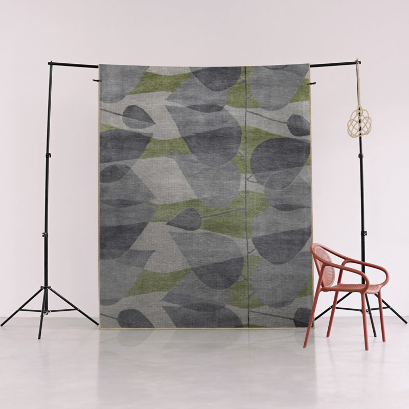 Tapis décoratif moderne à motif géométrique abstrait gris et gris, Tapis de couloir 2 pi 8 po x 6 pi 7 po