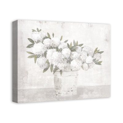 " White Hydrangeas " Painting Print