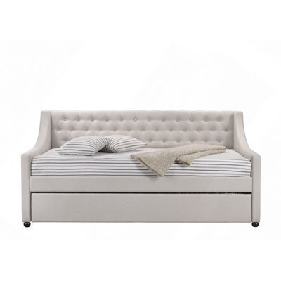 Lianna Fog Fabric Daybed W/Trundle
