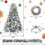 Décoration de Noël en flocage: arbre de 6 pi, 9 pi, décor enneigé à 370 points, et avec lumières pour une maison confortable