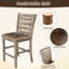 Ensemble de 2 chaises de comptoir de salle à manger, délice rustique, dossier en échelle en bois massif, ton brun, coussin rembourré grisâtre, finition laquée, procédure d'assemblage simple, 2 sièges modernes, bois en échelle, et