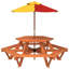 Kids 2 Piece Solid Wood Hexagonal Outdoor Table Or Chair and Chair Set