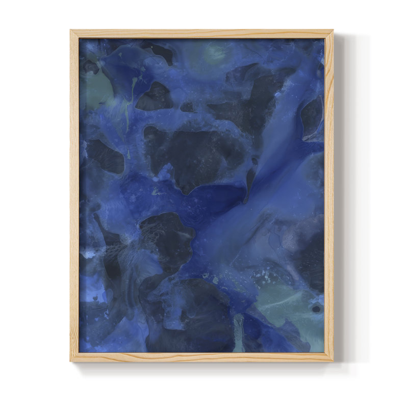 «Cobalt Galaxy II», reproduction encadrée - bois massif, Encadré naturel, H 11 po x l 9 po