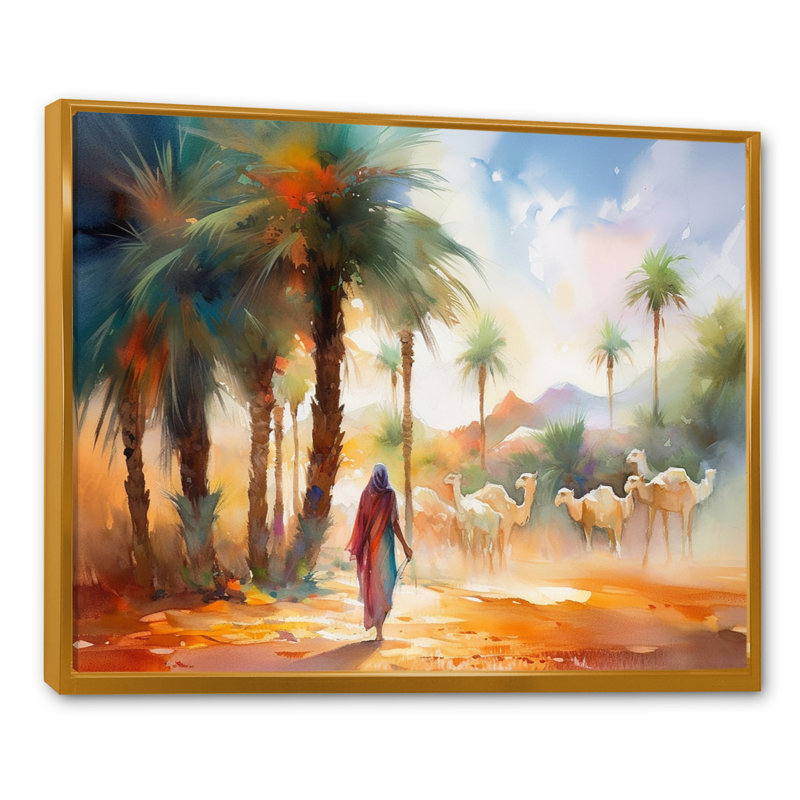 «Yellow Woman In The Desert II», reproductions d'art mural, H 30 po x l 40 po x P 1,5 po, Cadre flottant doré