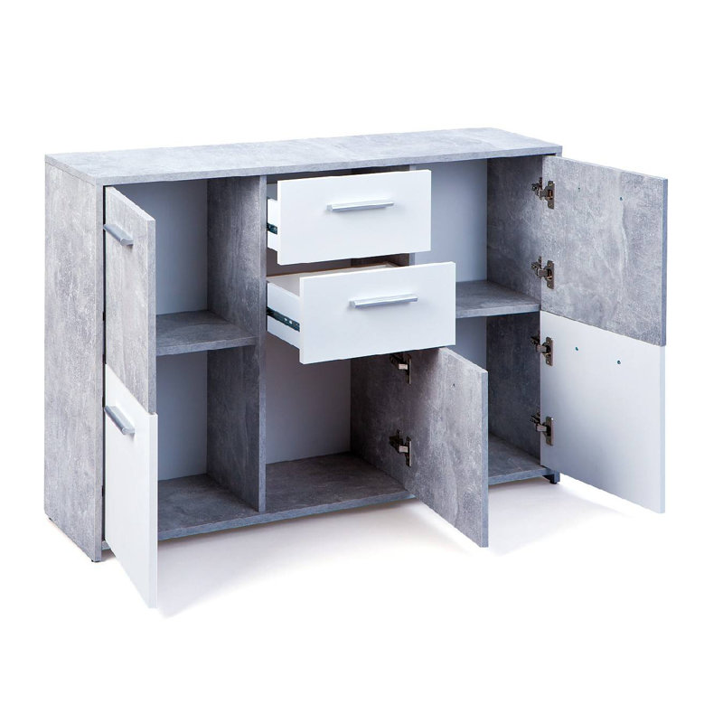 Brooke-Marie 115cm Sideboard, White/Grey