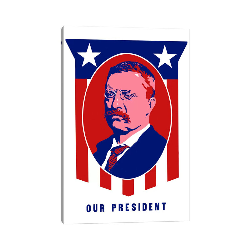 Poster Of President Theodore Roosevelt by Stocktrek Images - Wrapped Canvas Print, 66.04 cm H x 45.72 cm W x 3.175 cm D
