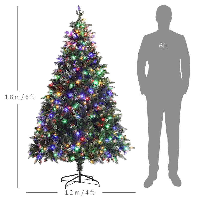 Lighted Artificial Pine Christmas Tree, 5'