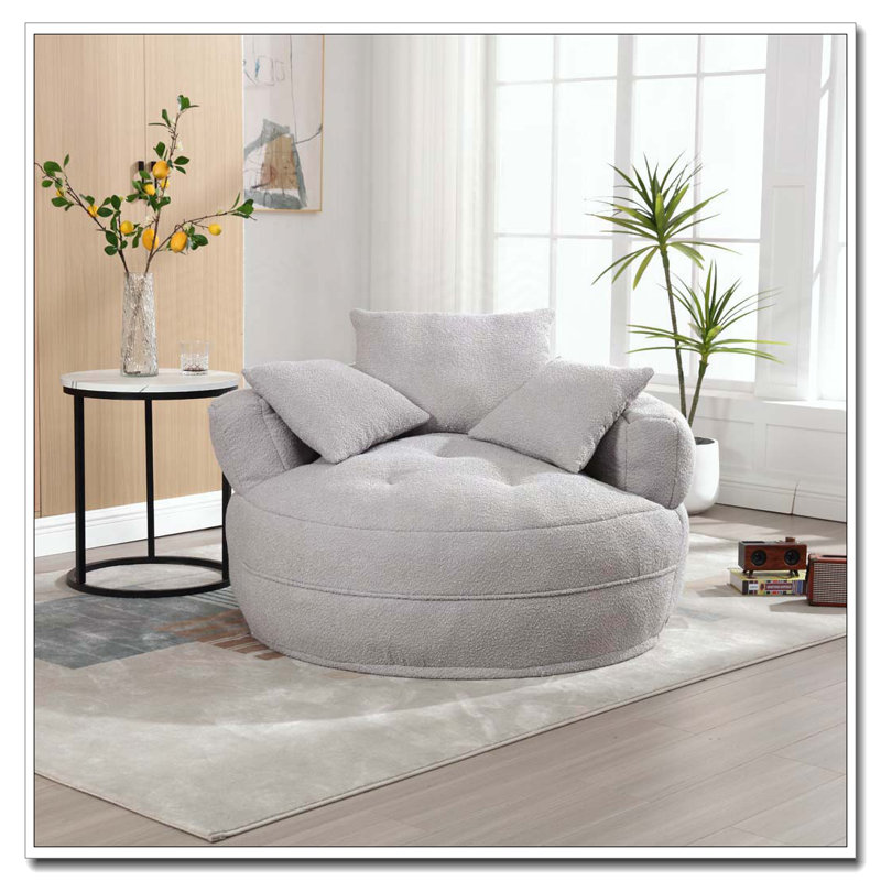 Fauteuil Boucle rembourré, sans assemblage, Gris