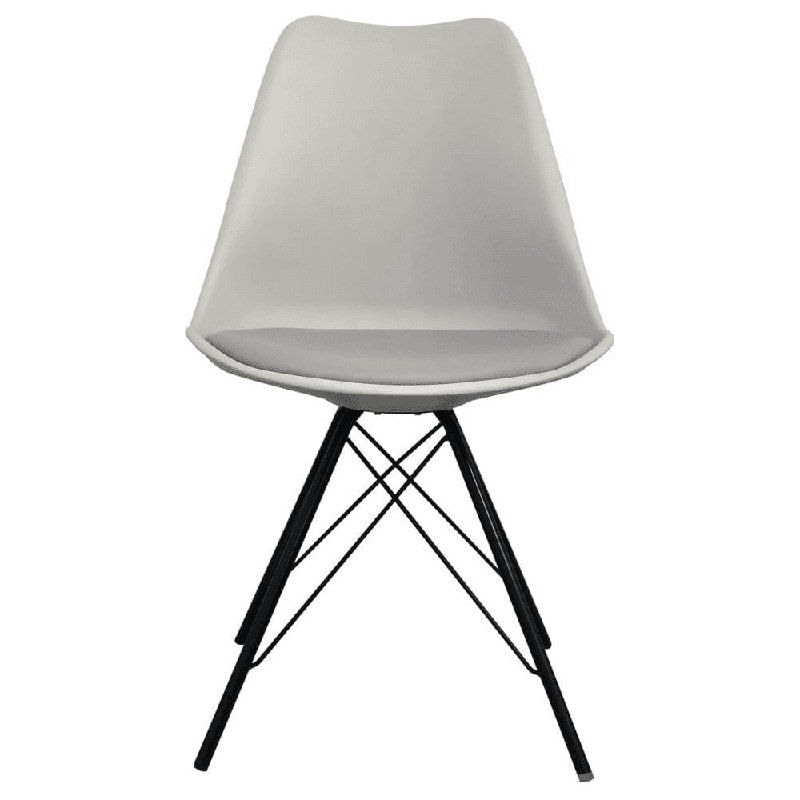 Aneta Plastic Side Chair, Light Grey
