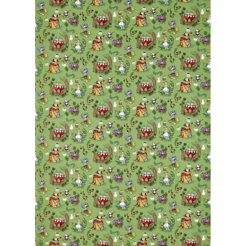Alice in Wonderland Fabric, Gumball Green