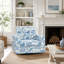Floral Upholstery Degree Rotation Single Sofa Chair for Living Room, Bedroom, Office