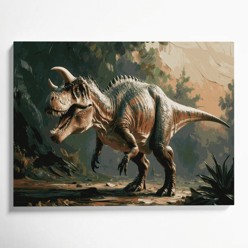 «Dinosaur Pentaceratops Green», art mural sur toile, H 11 po x l 14 po